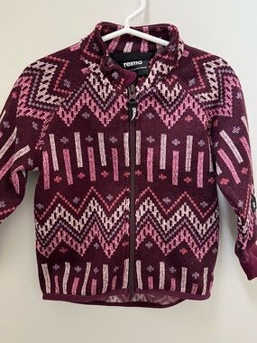 Reima Kids' Zip-Up Fleece Sweater Jacket - Burgundy Pink